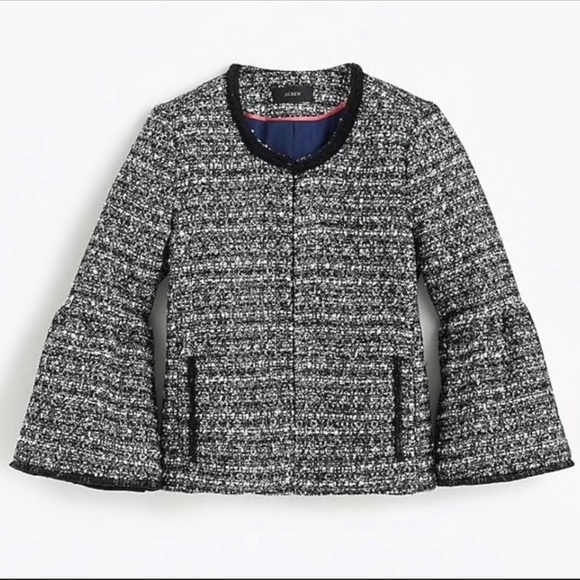 J. Crew Jackets & Blazers - J Crew Tweed Sequins Bell Sleeve Jacket